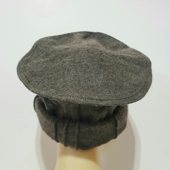 Pakol Pakul Pakistan Donut Beret Wool Hat Cap 100% Wool Heathered Dark Gray main image 4